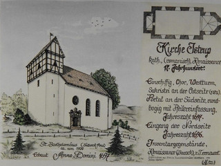 Historische Abbildung der Pfarrkirche von 1838