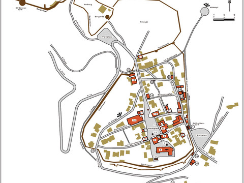 Mittelalterliches Stadt Blankenberg Karte