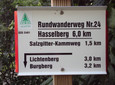Salzgitter Höhenzug, Wanderweg 24 Startschild