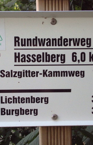 Salzgitter Höhenzug, Wanderweg 24 Startschild