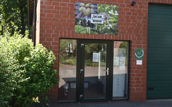 Eingang des Hofladens von Brunkshof