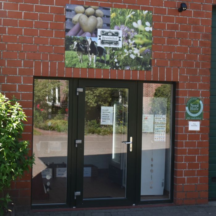 Eingang des Hofladens von Brunkshof