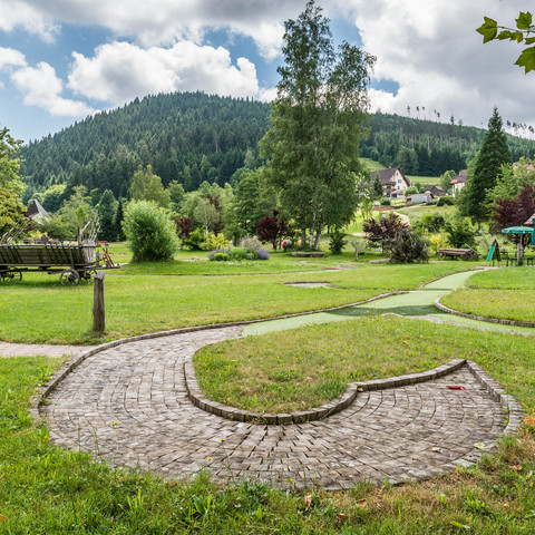 Naturgolf Minigolf Klosterreichenbach Blick auf Rosenberg