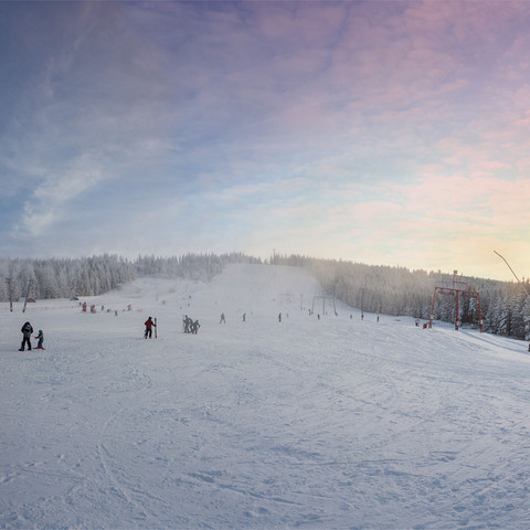 Skilift Mehliskopf Tages Skipass Sonnenuntergang Schneekanonen