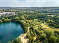 Uitzicht op de Silbersee en de Grüner See bij Ratingen