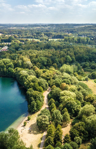 Blick auf den Silbersee und den Grünen See bei Ratingen