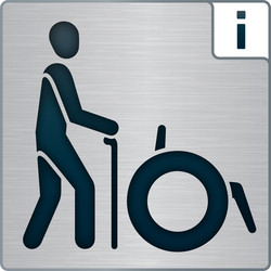 Logo "teilweise barrierefrei für Menschen mit Gehbehinderung"