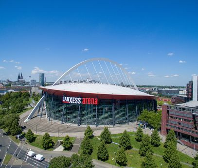 LANXESS arena, with drone, 2017