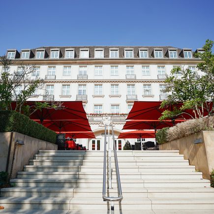 Entrée de la terrasse du Parkhotel hof Aix-la-Chapelle